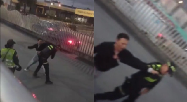 No lo dejaron colar en Transmilenio y cogió a golpes a un policía