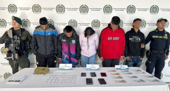 Aseguradas cinco personas señaladas de integrar red de microtráfico en Sibaté