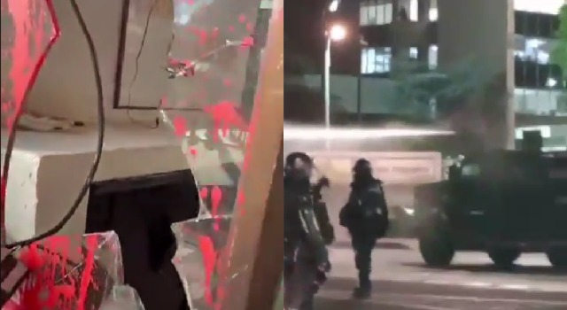 Manifestantes atacan un CAI en el norte de Bogotá y bloquean la carrera Séptima