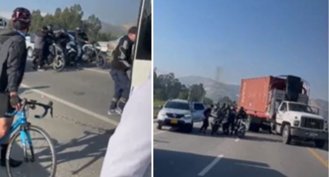 [VIDEO] Usaron una ambulancia en vía transitada de Cundinamarca para robar: así operan los delincuentes