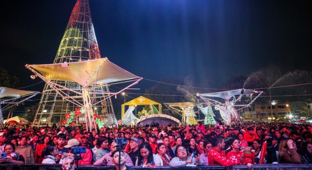 Espectacular cierre de novenas en Soacha, el parque principal fue el escenario