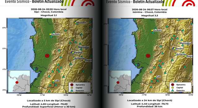 ¡Ocho temblores en pocas horas! Estos fueron los sismos registrados hoy en Colombia