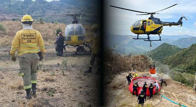 Más de 37.000 galones de agua contra los incendios: así combaten el fuego en Cundinamarca