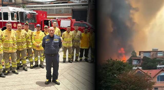 Villa de Leyva pide ayuda por incendio forestal y Bogotá responde con equipo de Bomberos