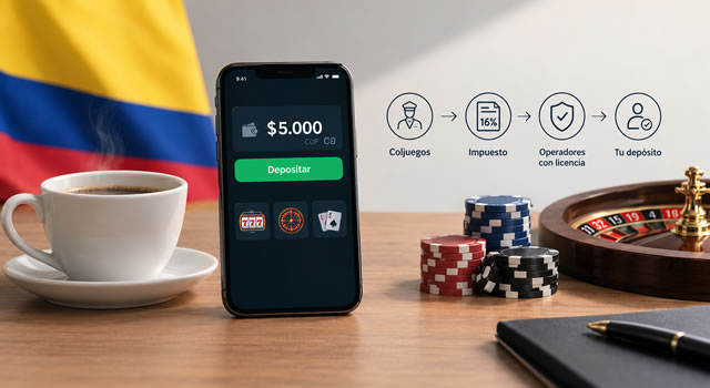 Depósitos de $5.000 COP, el impuesto del 16%, el relevo en Coljuegos y qué revisar antes de jugar en un casino online regulado en 2026.